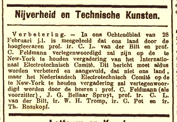 03-03-1926 Electrisch Comité vergadering New-York