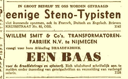 Baas Draadfabriek gezocht 05-06-1937