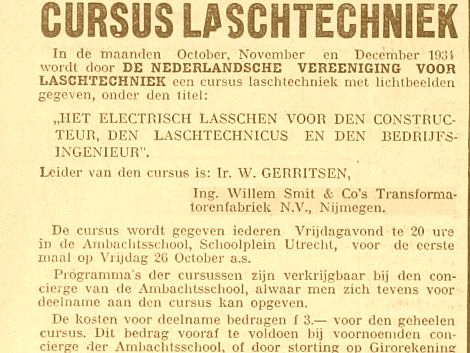Laschcursus door Ir. Gerritsen (13-10-1934)