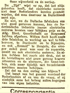 Nederlanders maken ook motoren (16-12-1915)