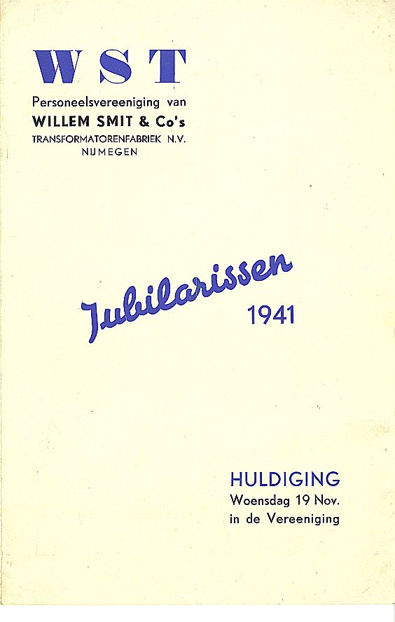 WST boekje huldiging 8 jubilarissen van Willem Smit (1941)