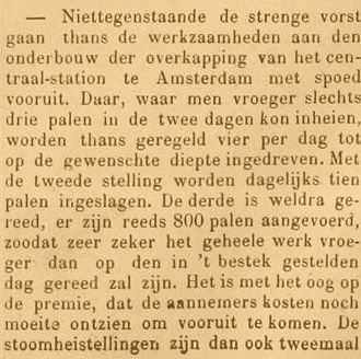 Verlichting Willem Smit bij Centraal Station Amsterdam 21-01-1888