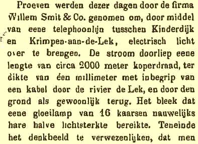 Elektriciteit via een telefoonlijn (12-05-1886)