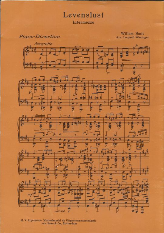 Muziekstuk gecomponeerd door W. Smit