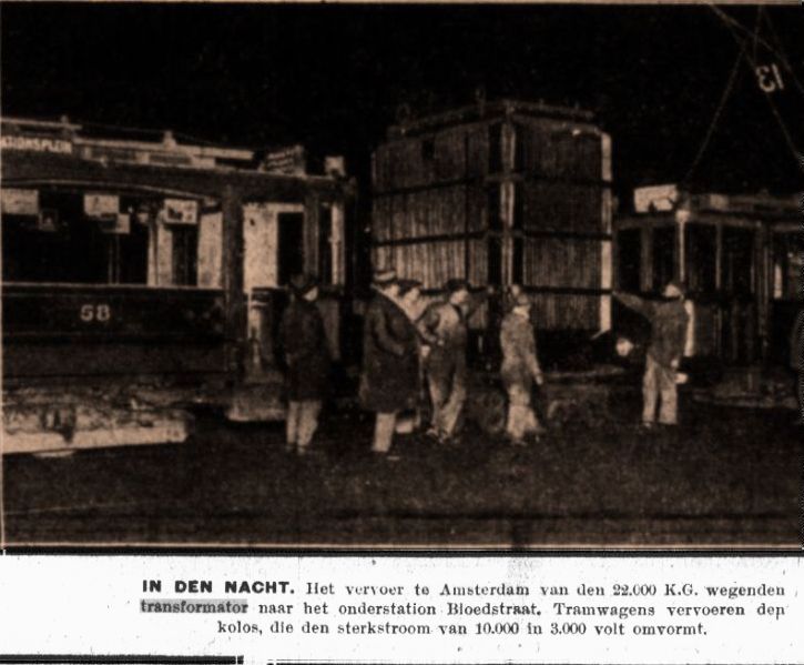 Tramvervoer Amsterdam t.b.v. onderstation Bloedstraat Amsterdam (1927)