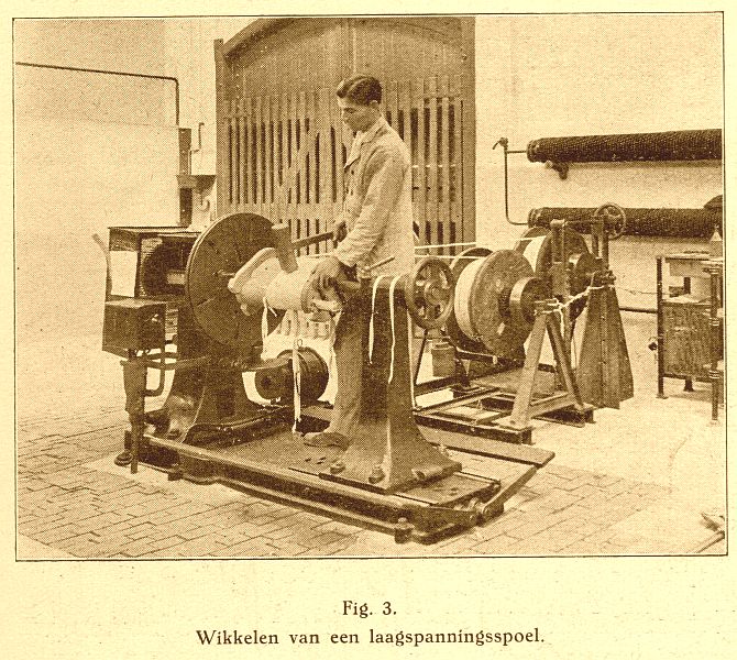 Wikkelen laagspanningsspoel (1919)